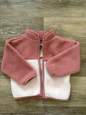 OshKosh B'gosh Two-Tone Rose Pink Sherpa zip up jacket